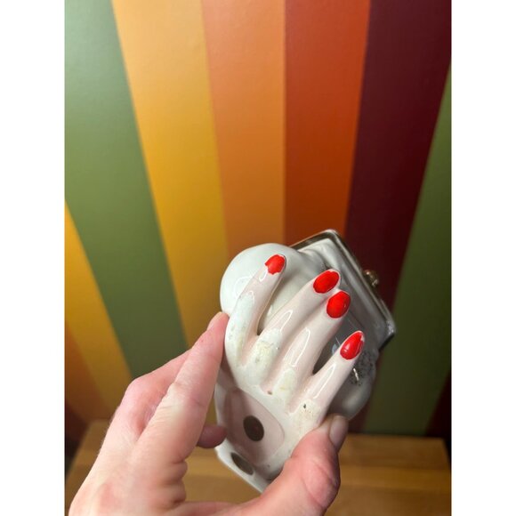 Bone China hand catch all flowers trinket dish vintage coin bag purse - Picture 5 of 8